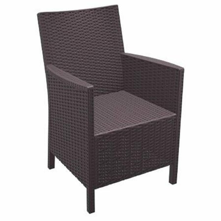 SIESTA California Resin Wickerlook Chair Brown, 2PK ISP806-BR